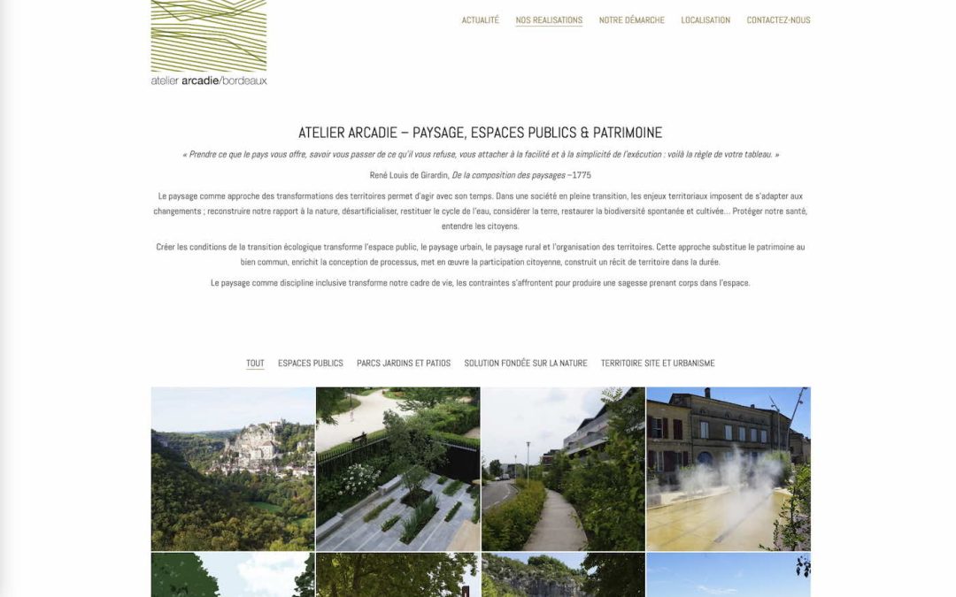 Création de site internet pour Atelier Arcadie à Pessac