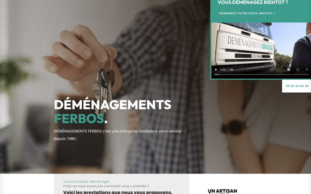 Création de site internet pour Déménagements Ferbos à Mérignac