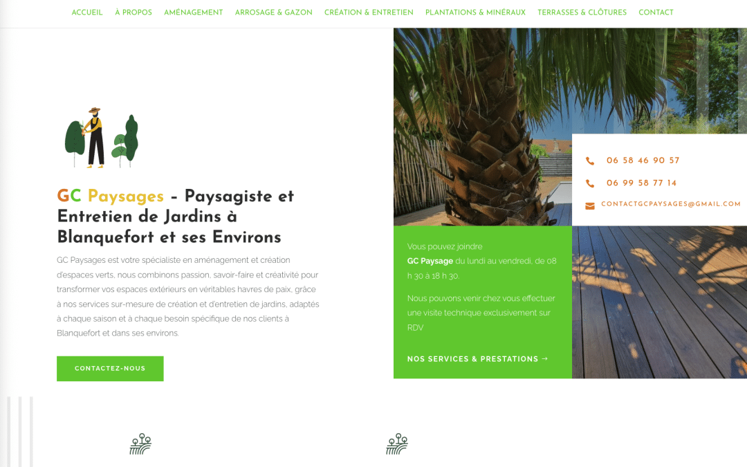 Création de site internet pour GC Paysages à Blanquefort