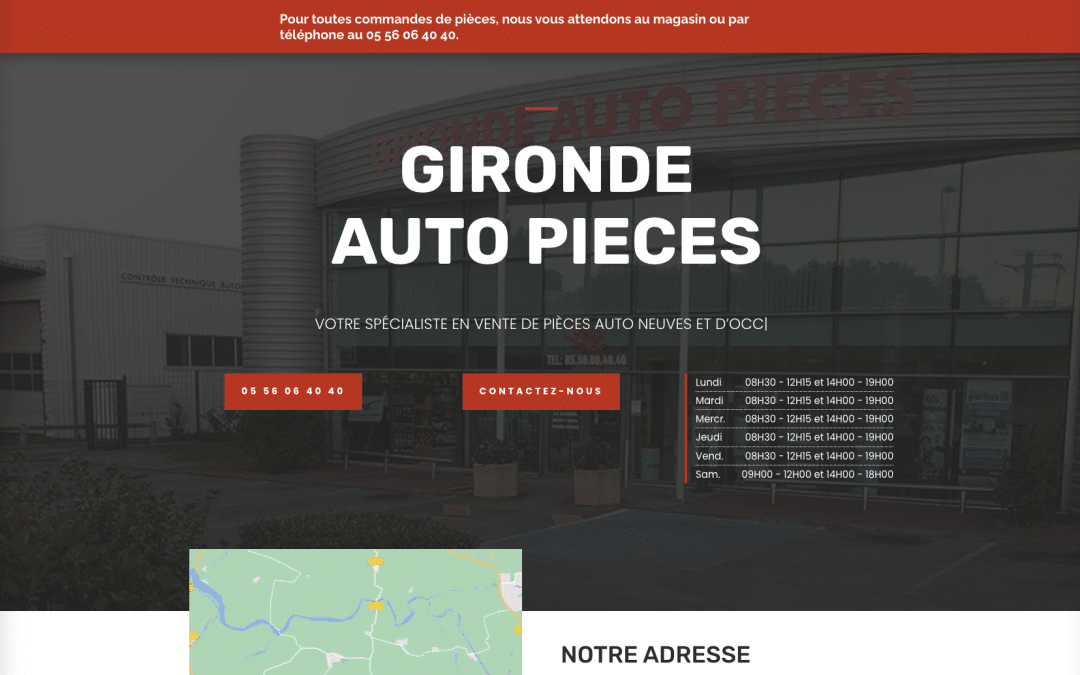 Création de site internet pour Gironde Auto Pièces à Lormont