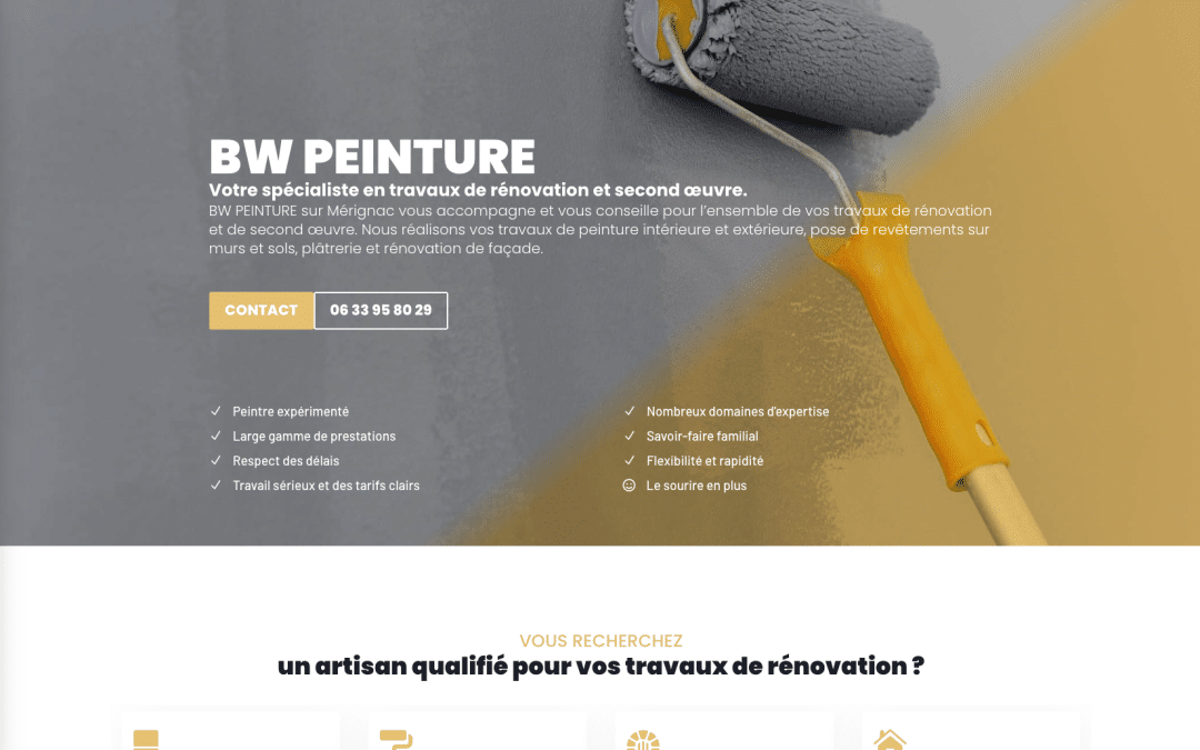 Création de site internet pour BW Peinture à Mérignac