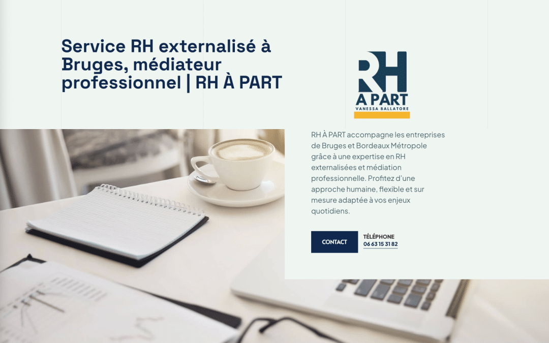 Création de site internet pour RH à Part à Bruges