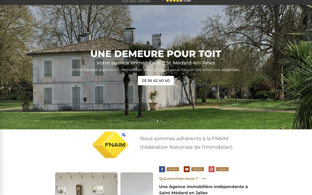 Création de site internet pour Une Demeure Pour Toit à Saint-Médard-en-Jalles