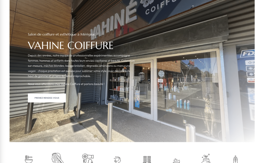 Création de site internet pour Vahine Coiffure à Mérignac