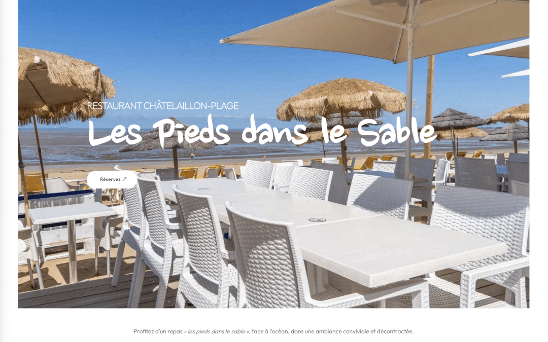 Création de site internet pour Les Pieds dans le Sable à Châtelaillon-Plage