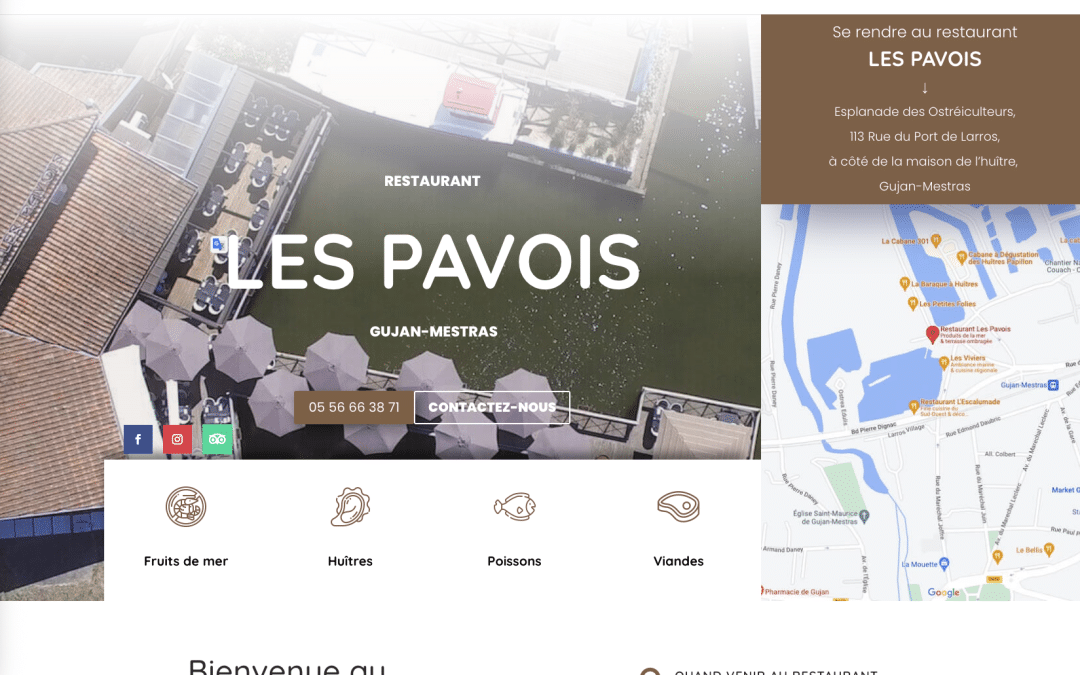 Création de site internet pour Les Pavois à Gujan-Mestras