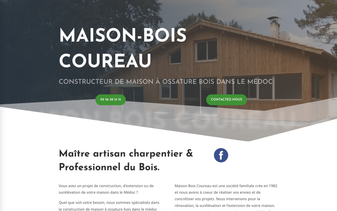 Création de site internet pour Maison-Bois Coureau à Moulis-en-Médoc