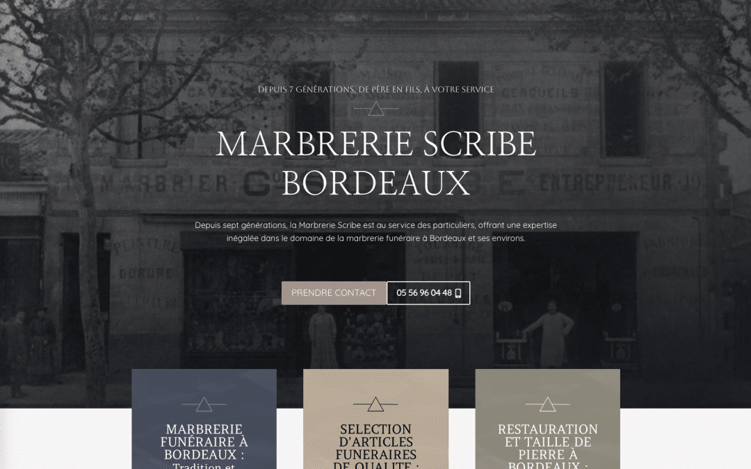 Création de site internet pour Marbrerie Scribe à Bordeaux