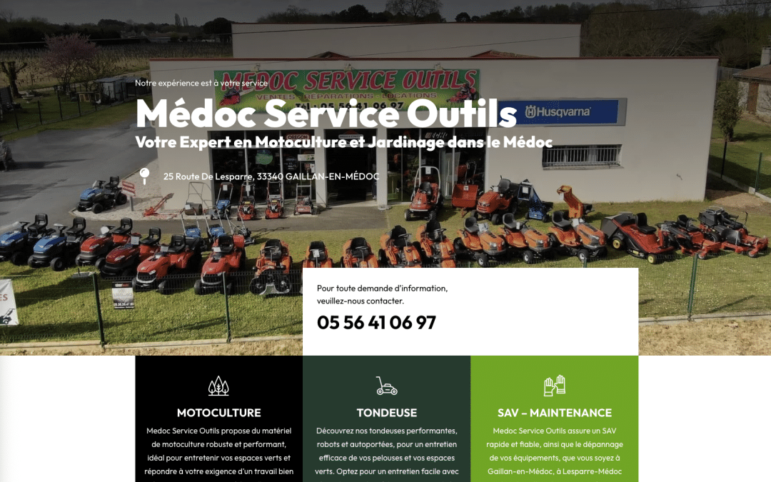 Création de site internet pour Médoc Service Outils à Gaillan-en-Médoc