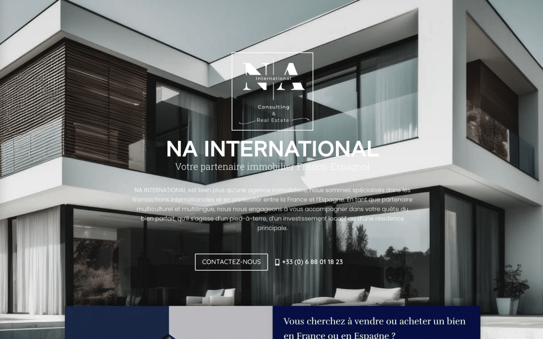 Création de site internet pour NA International à Biarritz