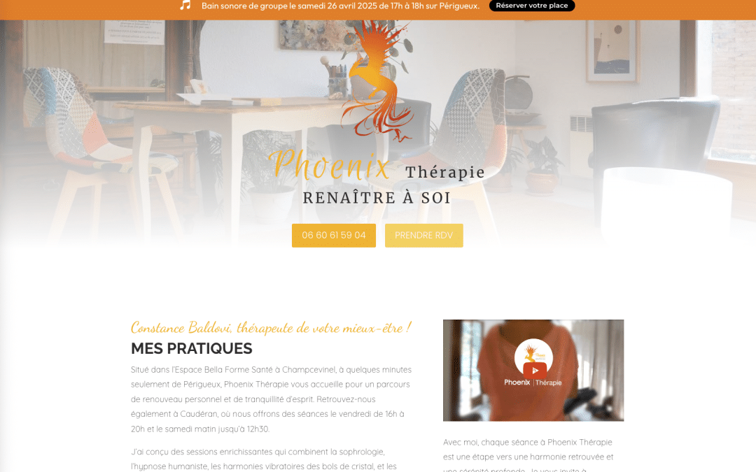 Création de site internet pour Phoenix Thérapie à Bordeaux Caudéran
