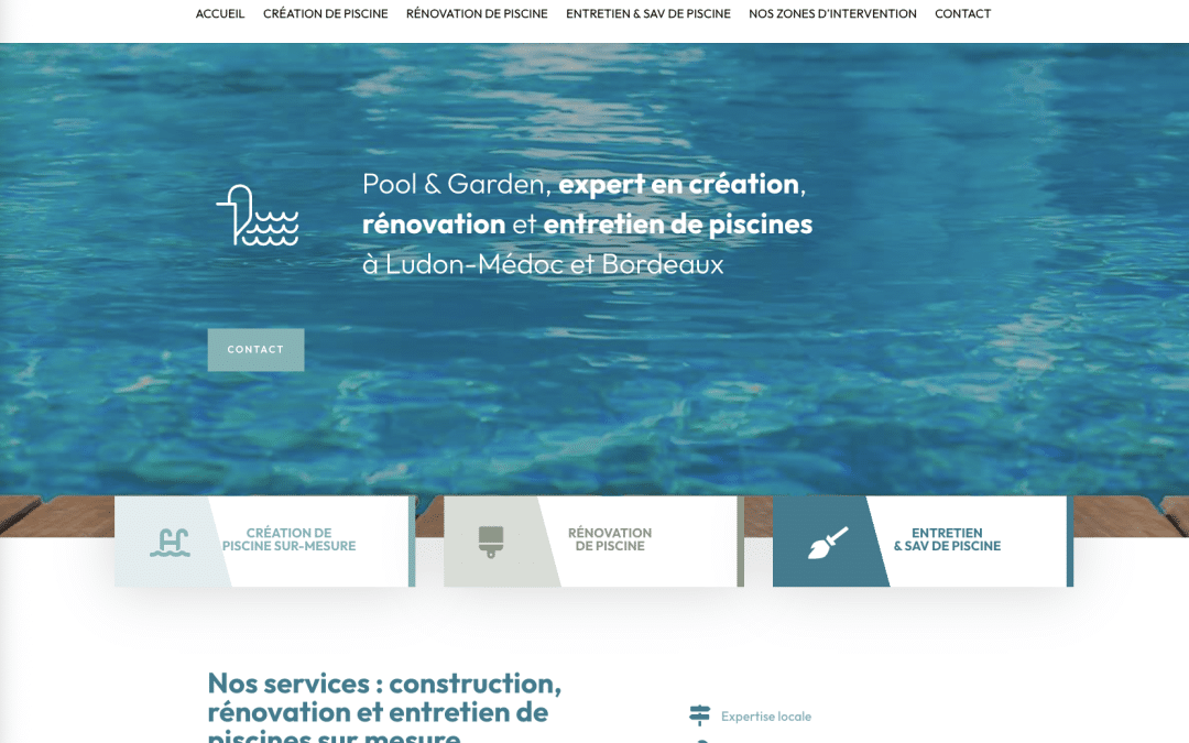 Création de site internet pour Pool & Garden à Ludon-Médoc