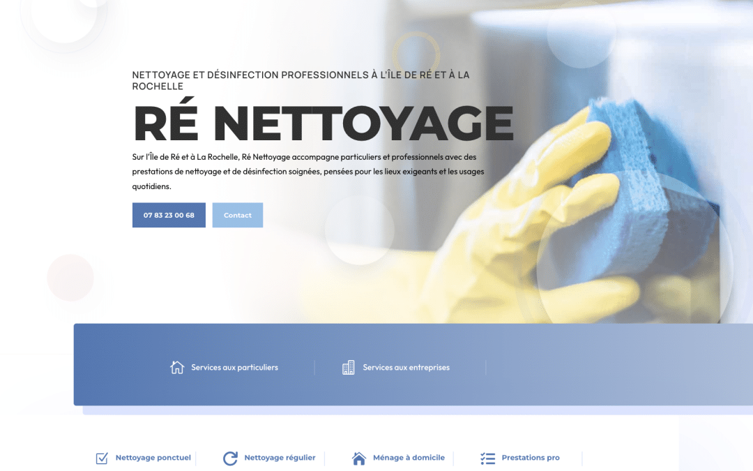 Création de site internet pour RE NETTOYAGE à La Flotte