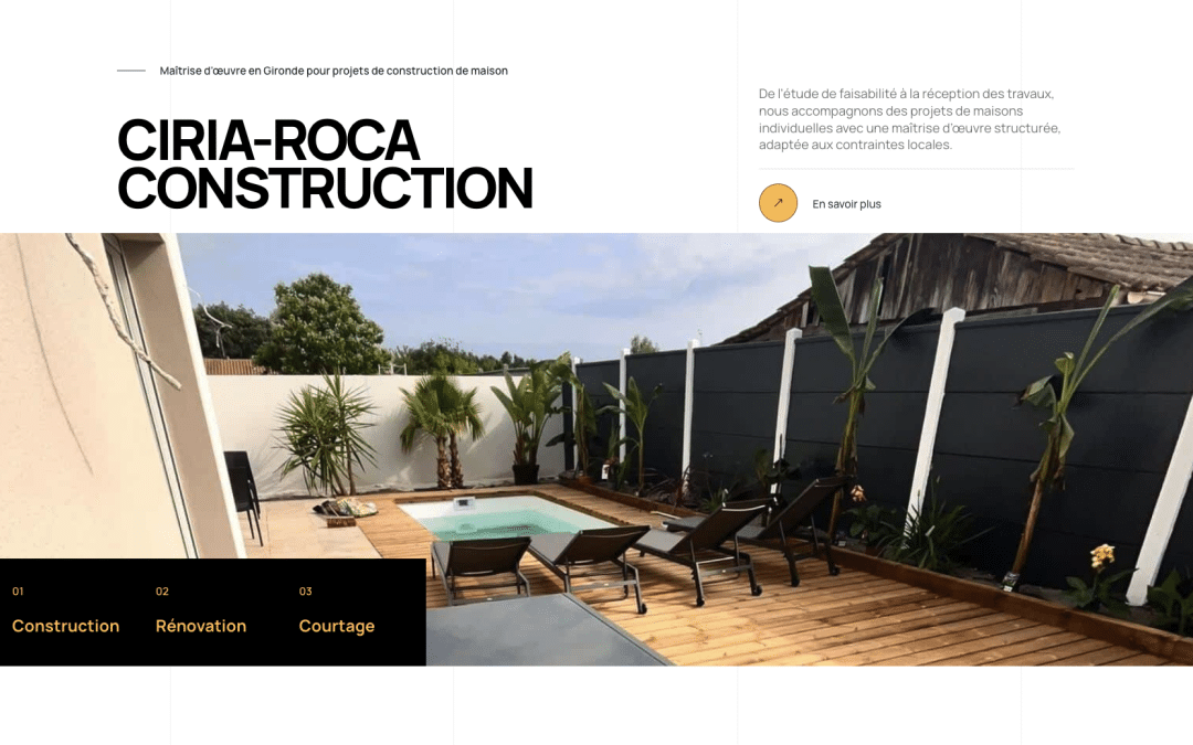 Création de site internet pour CIRIA-ROCA CONSTRUCTION à Saint-Sulpice-et-Cameyrac