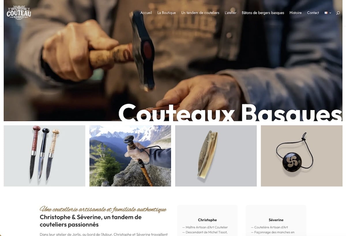 creation de site internet, les couteaux basques