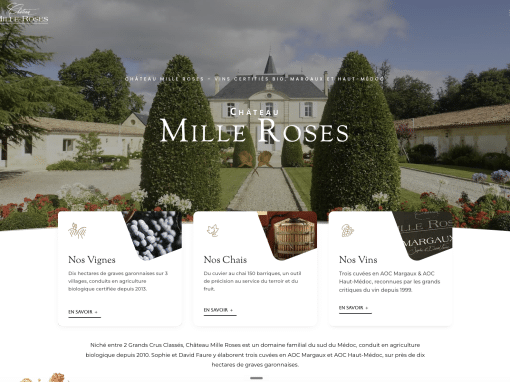 Création de site internet et réseaux sociaux pour le Château Mille Roses à Macau Création de site internet et réseaux sociaux pour le Château Mille Roses à Macau
